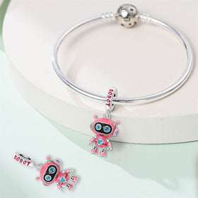 Tech-style Beaded Robot DIY Jewelry Accessories Charms